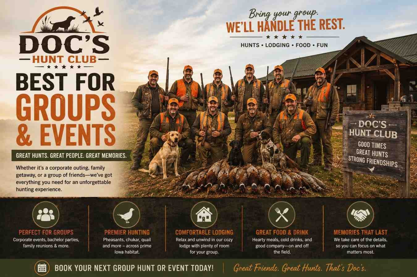Doc’s Hunt Club — Best for Groups and Events